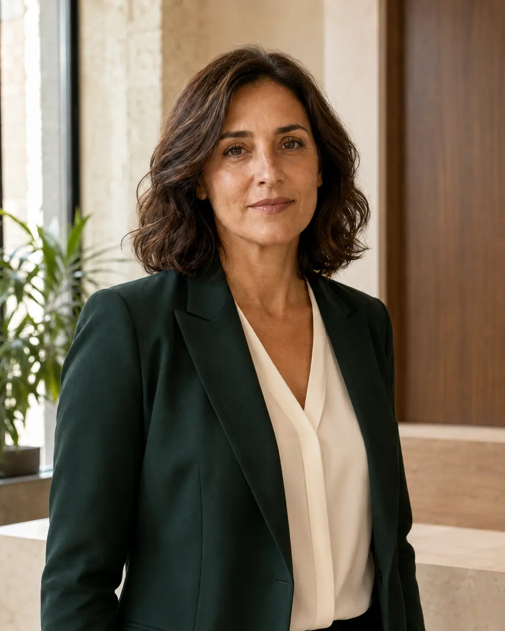 Retrato de Elena Valnera, profesional ficticia de VALNERA LEGAL.